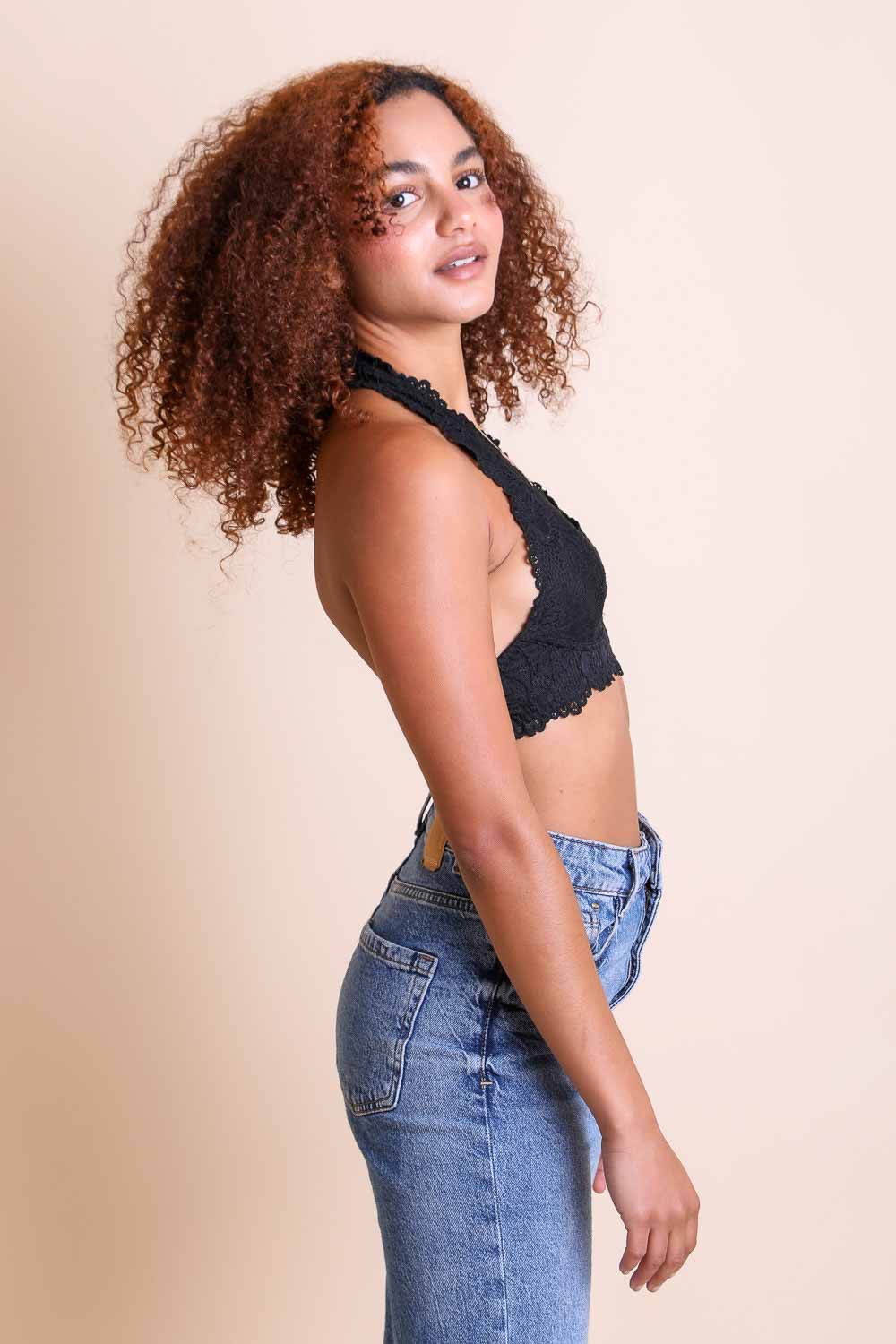 halter top lace bralette