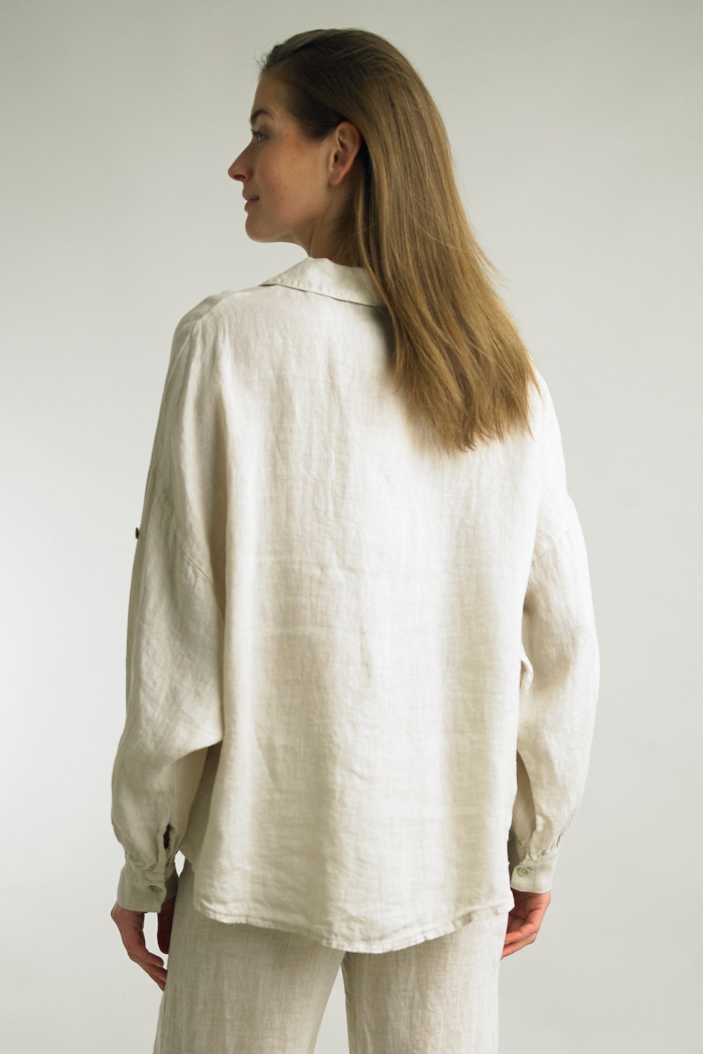 Women's Washed Linen, button up top