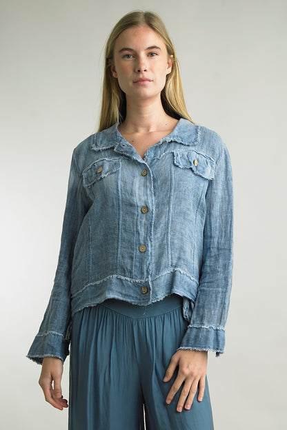 Women's Washed Linen Jacket