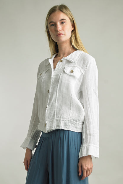 Women's Washed Linen Jacket