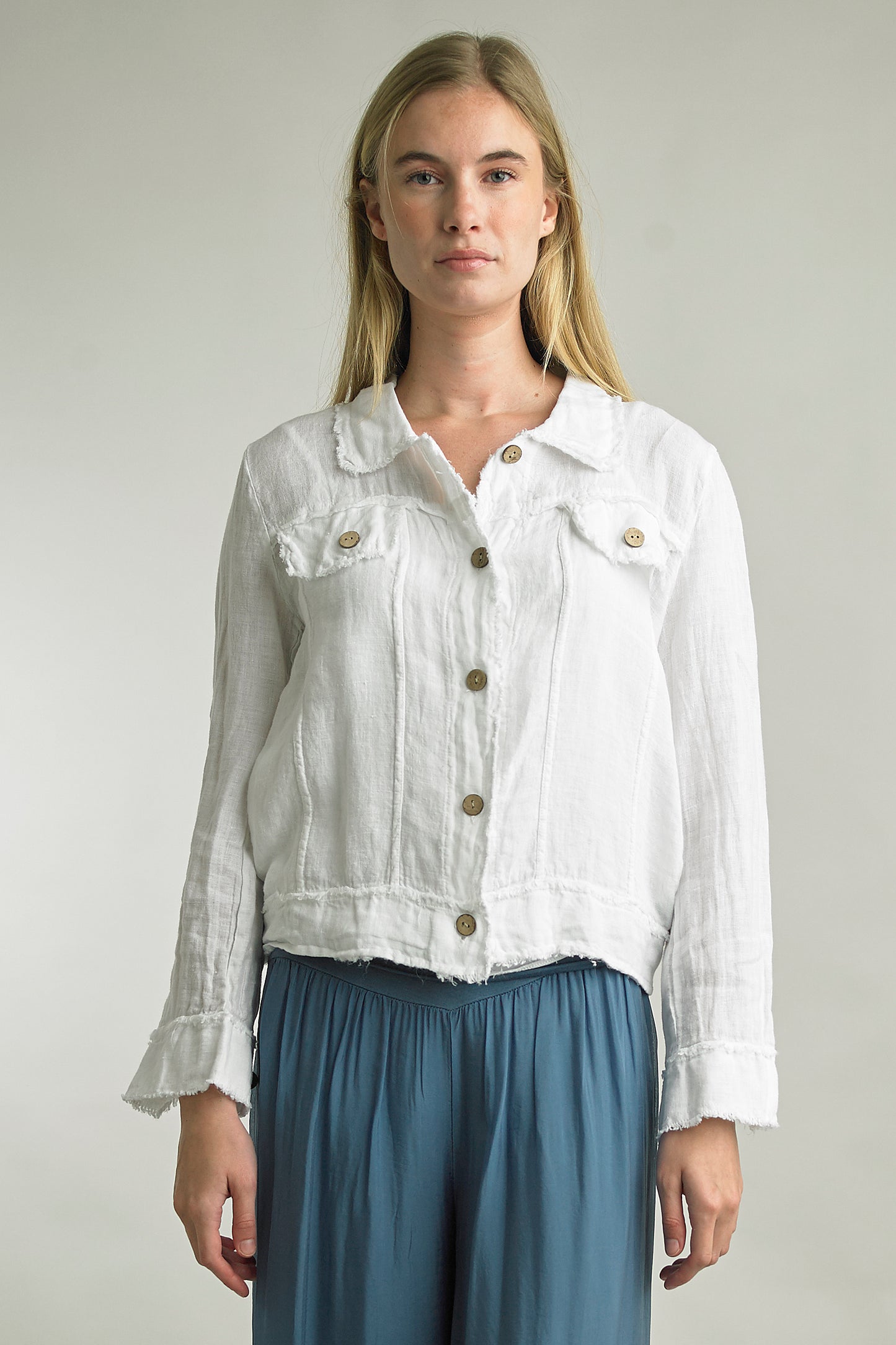 Women's Washed Linen Jacket