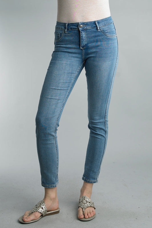 Reversible Skinny Pant in Denim - Bay-Tique