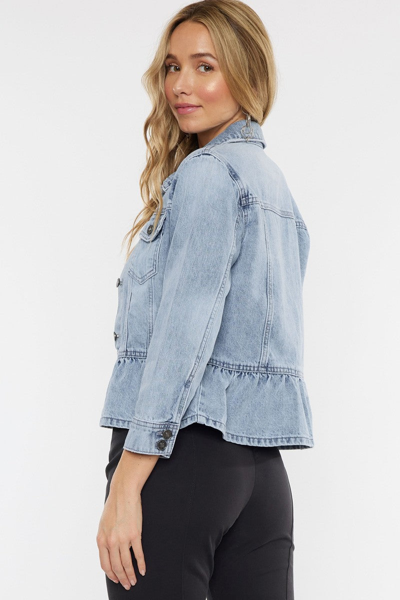 Women's Classic Fit Peplum Denim Jacket