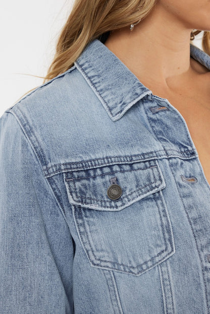 Women's Classic Fit Peplum Denim Jacket