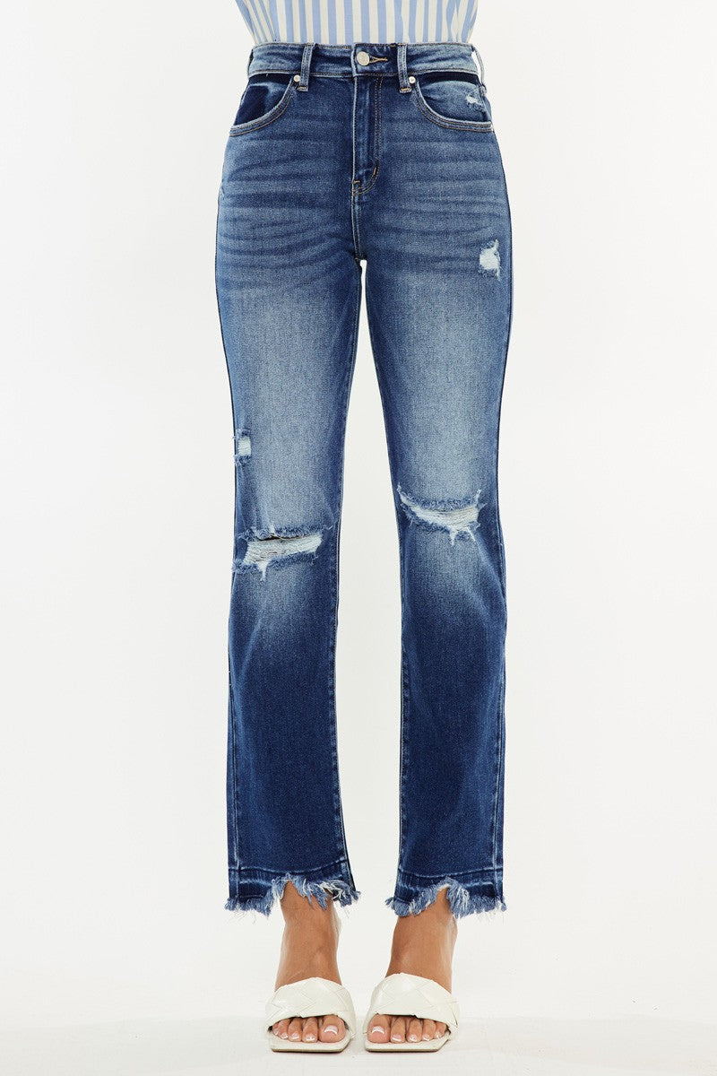 Women's High Rise Slim Straight Jeans