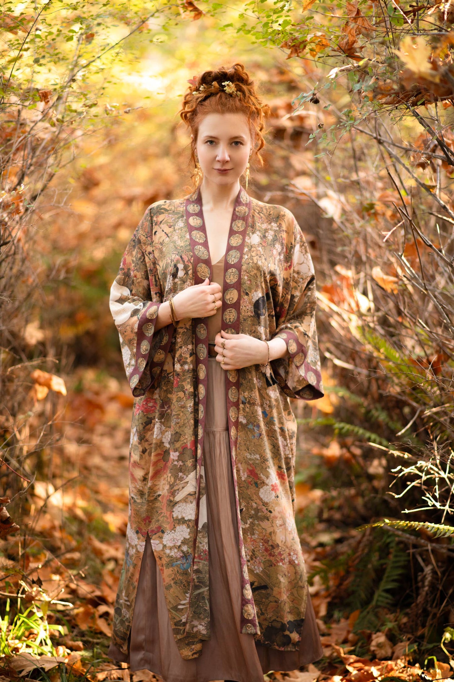 Dream Weaver Opera Kimono Duster Robe with Zodiac Signs