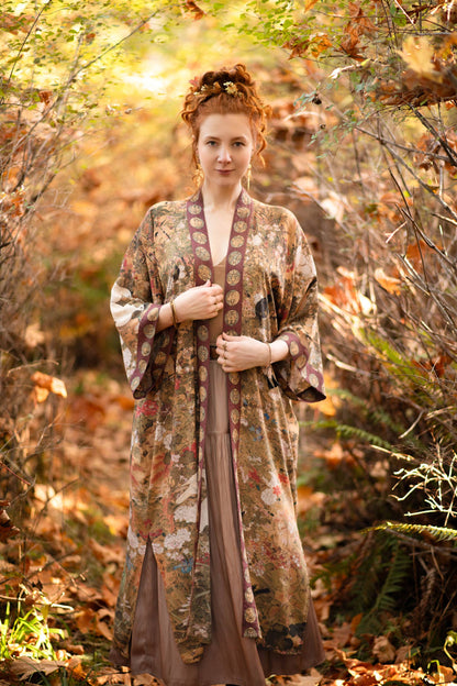 Dream Weaver Opera Kimono Duster Robe with Zodiac Signs