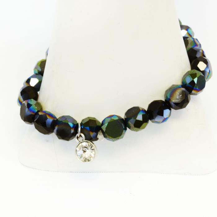 Black Aurora Borealis Crystal Bracelet