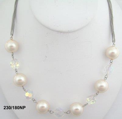 Pearl & Crystal Aurora Borealis Necklace