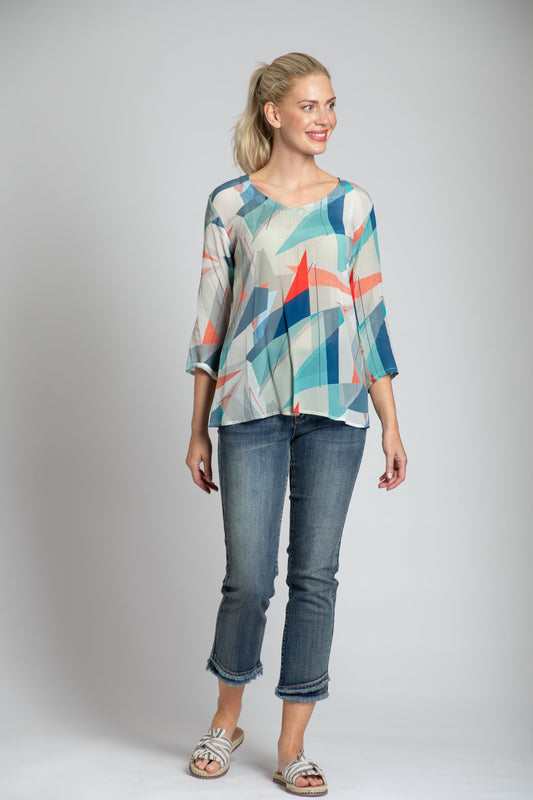 3/4 sleeve v-neck top