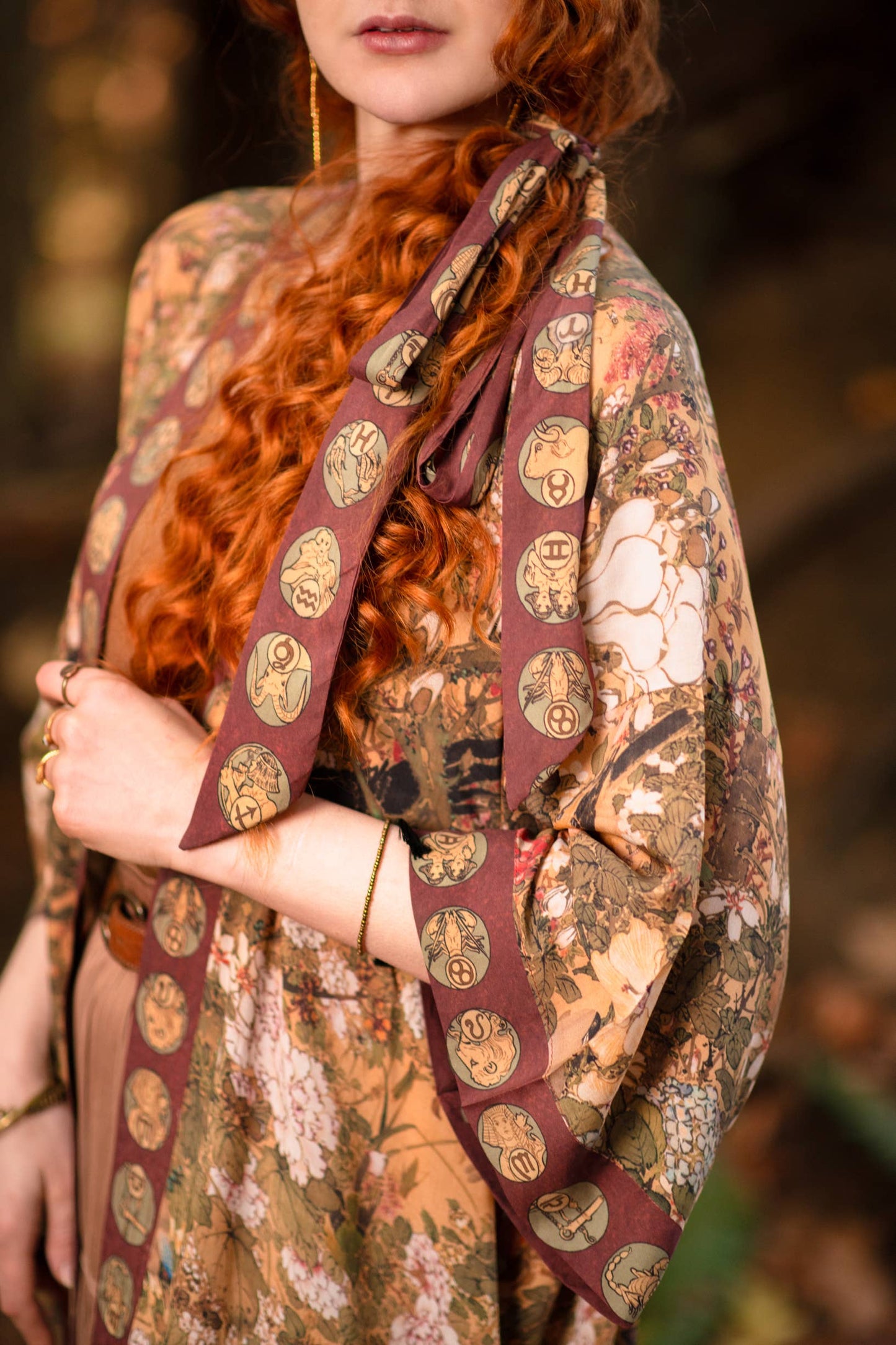 Dream Weaver Opera Kimono Duster Robe with Zodiac Signs