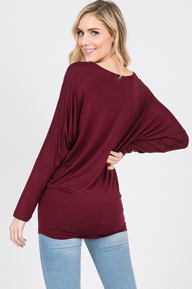★andar★ Overfit Dolman Long Sleeve Dolman Comfort Top in Red - XXL & 3XL left – KIAVAclothing