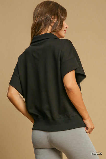 Neoknit Half Zip Down Dolman Sleeve Sweatshirt