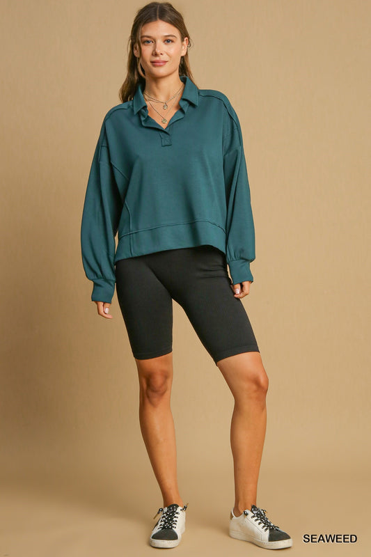 NeoKnit Loose Fit Polo Sweatshirt