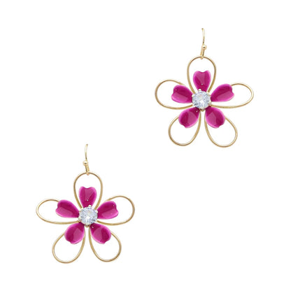 Acrylic and Gold Flower .5" Earring