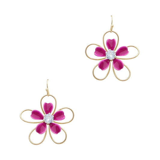 Acrylic and Gold Flower .5" Earring