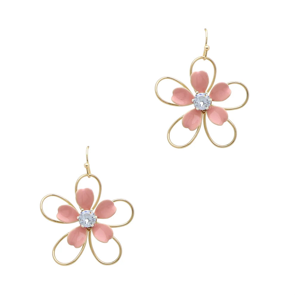 Acrylic and Gold Flower .5" Earring