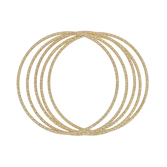 Gold Textured Set of 5 Bangles