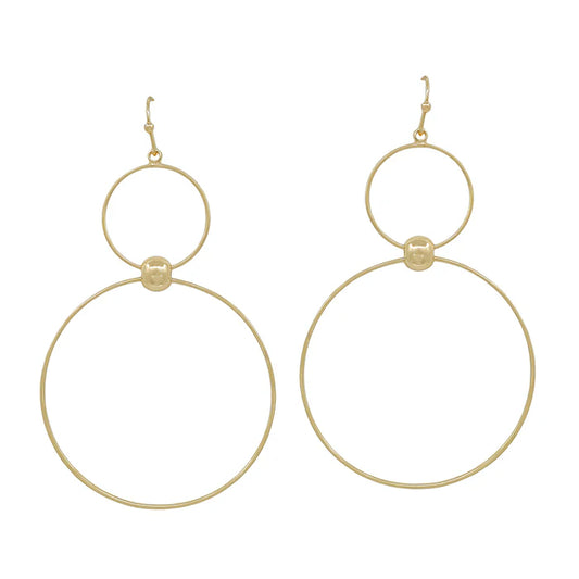 Double Circle Drop 2" Earring