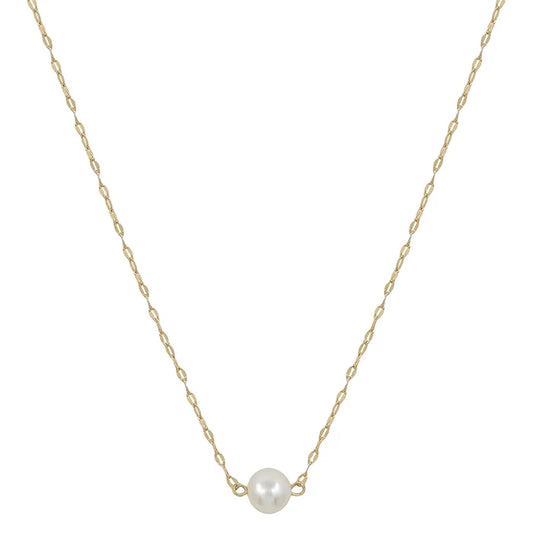 Gold Chain with Freshwater Pearl 16"-18" Necklace