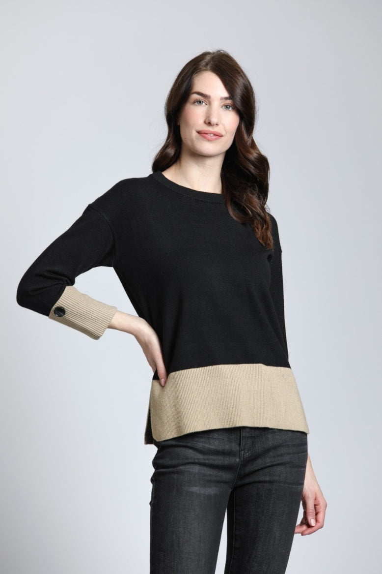 Color Block Pullover w/Wide Cuffs