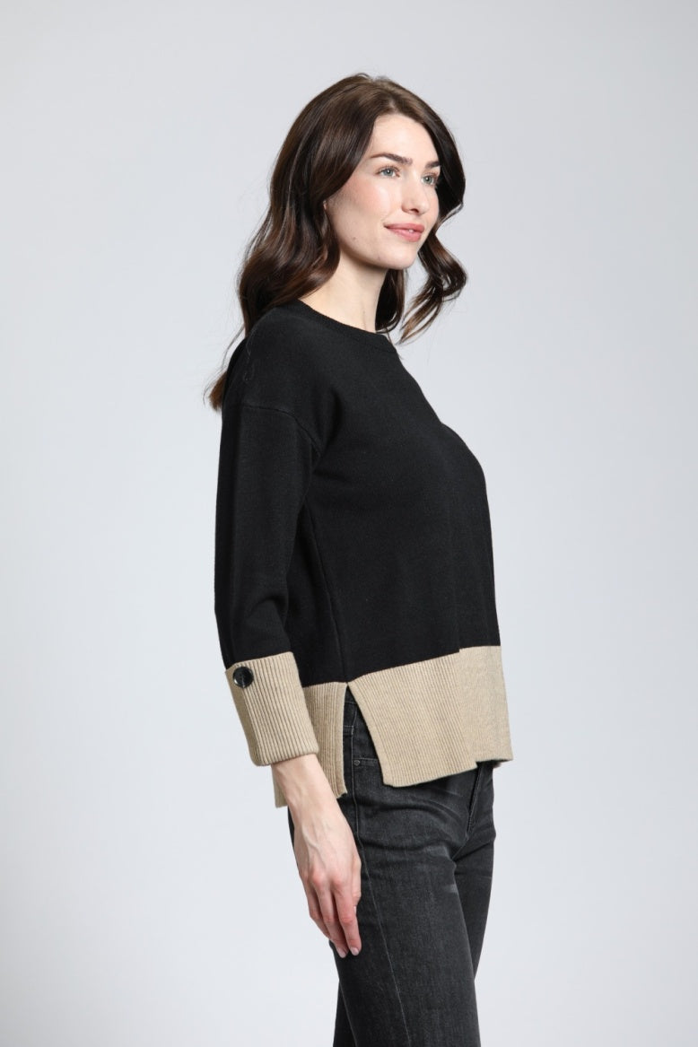 Color Block Pullover w/Wide Cuffs