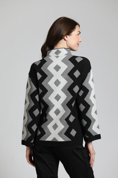 Argyle Sweater w/Funnel Neck