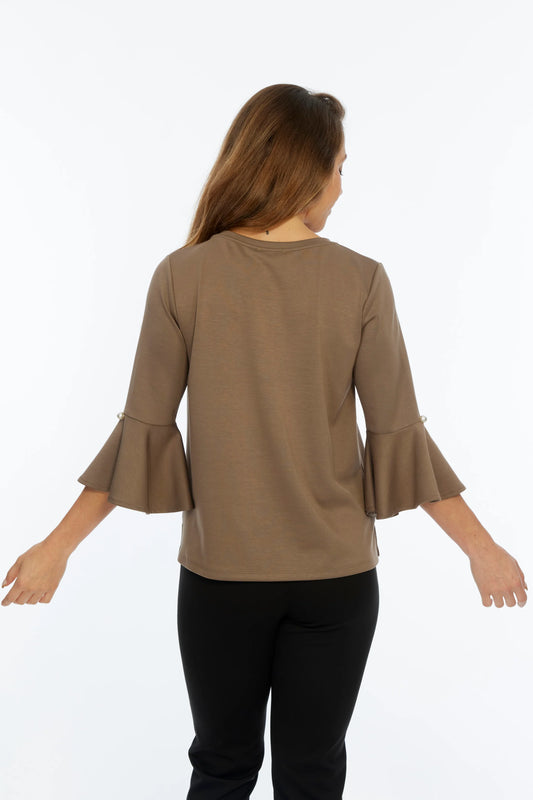 Zee Women's Top w/Single Pearl Detail