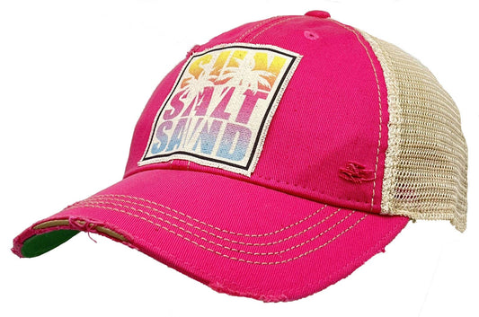 Sun Salt Sand Women's Distressed Trucker Hat Baseball Cap