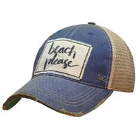 BEACH PLEASE Distressed Trucker Cap - Bay-Tique