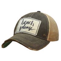 BEACH PLEASE Distressed Trucker Cap - Bay-Tique