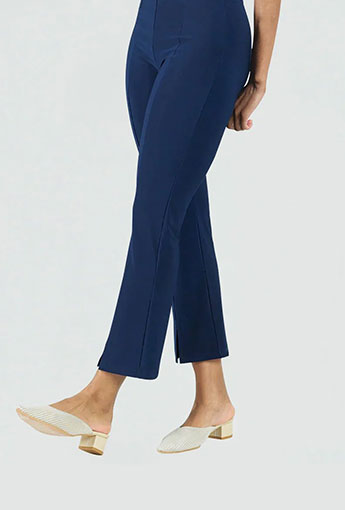 Women's Center Seam Front Slit Ankle Pant