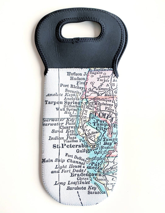 Custom Map Wine Tote - Bay-Tique