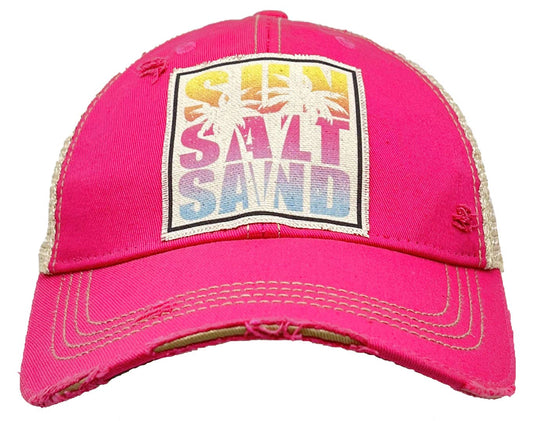 Sun Salt Sand Women's Distressed Trucker Hat Baseball Cap