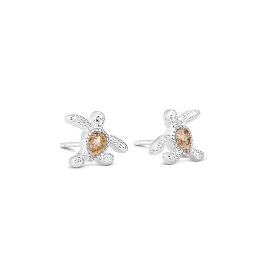 Delicate Dune Turtle Stud Earrings