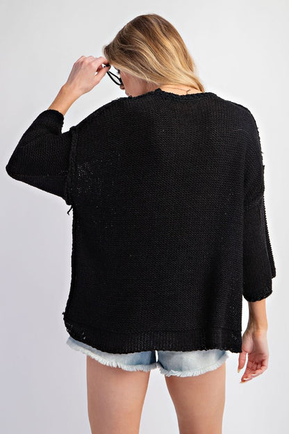 Women's Half Sleeve Knitted Sweater Boxy Top