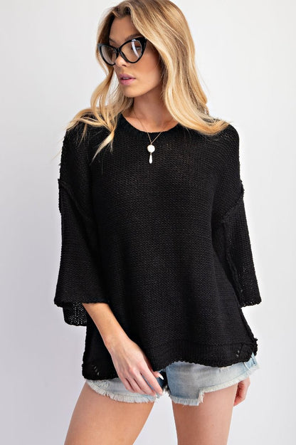 Women's Half Sleeve Knitted Sweater Boxy Top