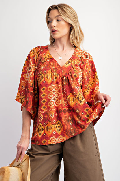 Women's Printed Sophia Woven Swing Top