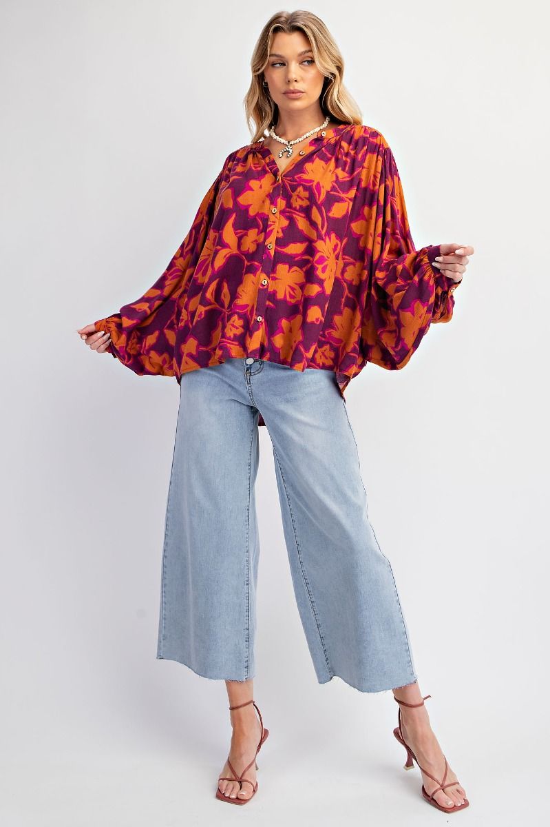 Women's Printed Rayon Gauze Blouse