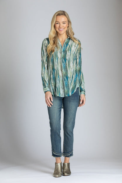 Half Button-up Pullover tunic B-016D - Bay-Tique