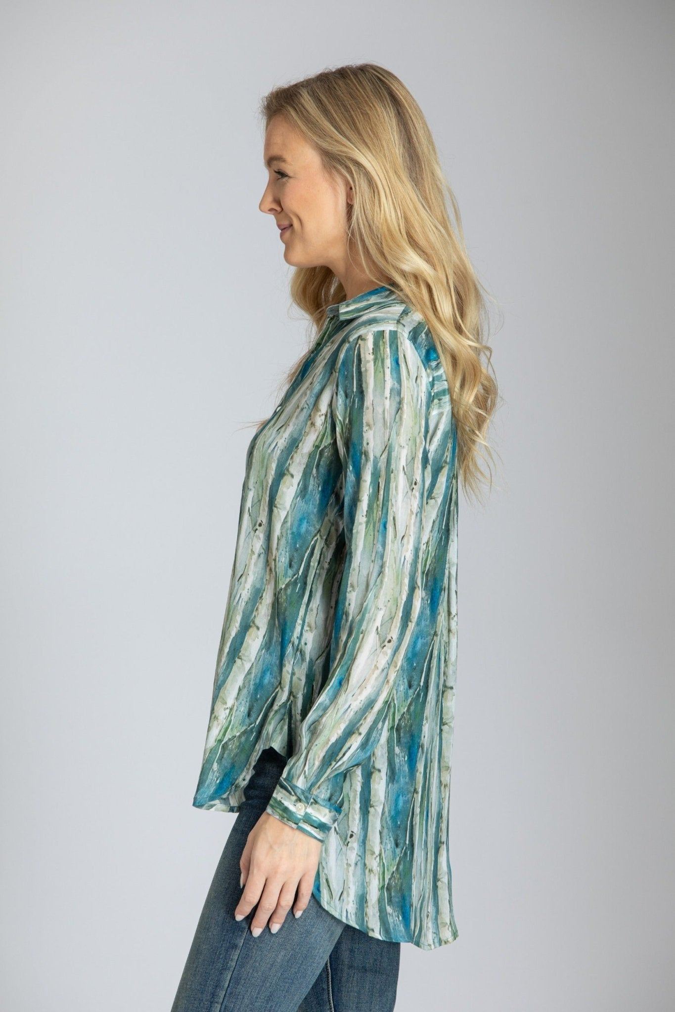 Half Button-up Pullover tunic B-016D - Bay-Tique