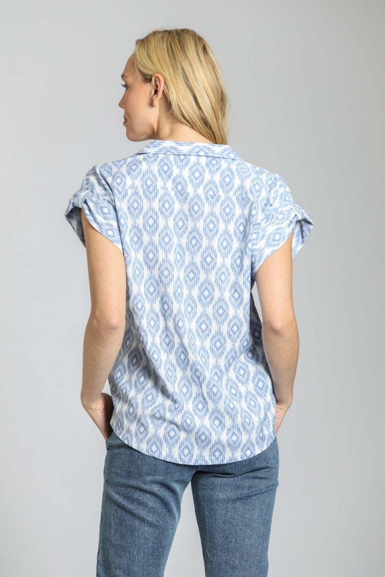 Women's Wrap Blouse w/Tabbed Cuff