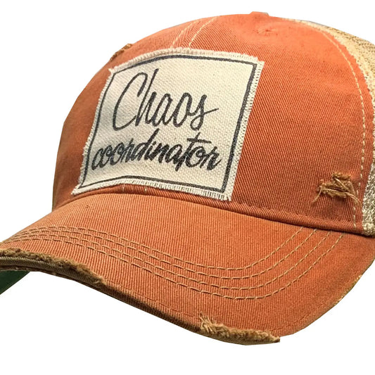 Chaos Coordinator Distressed Trucker Cap