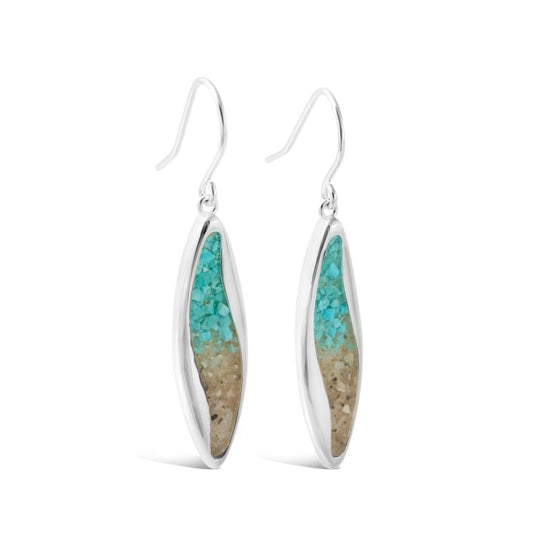 Ocean Current Earrings - Turquoise Gradient & Ship Island