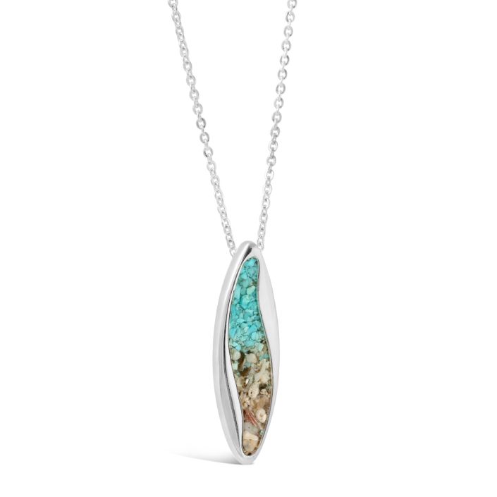 Ocean Current Necklace - Turquoise and Ship Island Sand Gradient