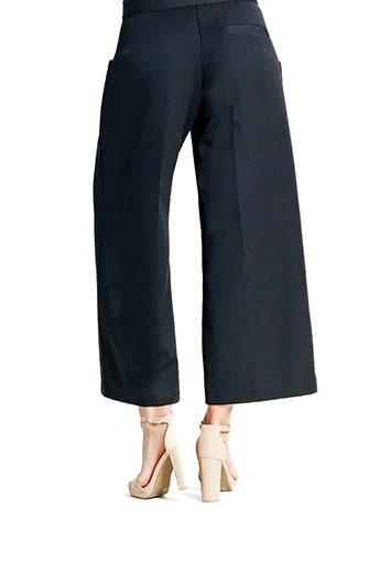 Women's Woven Twill - Zip Closure Front Pocket Cropped Trouser