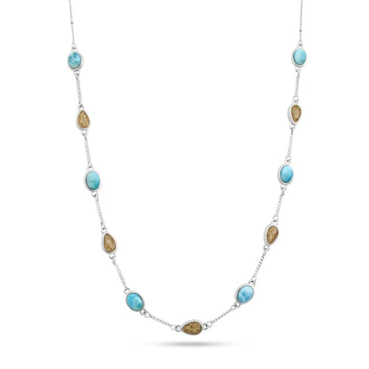 Stepping Stone Necklace Larimar & Sand