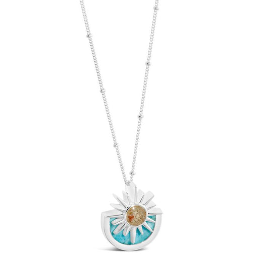 Sun Splash Necklace Larimar & Sand