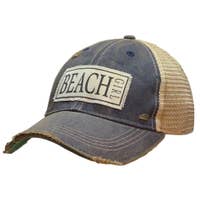 BEACH GIRL Distressed Trucker Cap - Bay-Tique